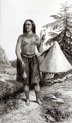 Galla Woman (litho) (bw fotó)