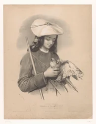 Pásztor a Pireneusokból, egy sólyom a kezében Pâtre des Pyrenees (Ossun) (cím a tárgyon) Válogatott művészek tanulmányai (sorozat címe) Etudes choisies (sorozat címe az objektumon)