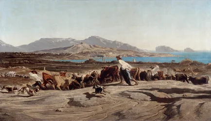 Kilátás Marseille-re, napi séta az Aygalades-ban – Emile Loubon festménye (1809-1863)