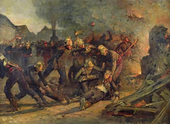 A párizsi tűzoltóság Froidevaux alezredesének (1850-87) halála, 1887