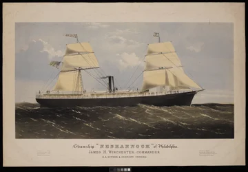 Philadelphiai Neshannock gőzhajó. James H Winchester, parancsnok. E A Souder  Company, tulajdonosok (litográfia, színes).