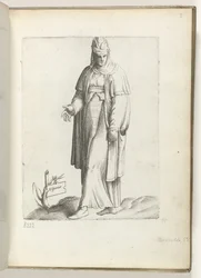Spanyolország (cím a tárgyon) Vrouw spanyol nyelven. kb. 1550 Korunk különböző nemzeteinek attitűdjei (sorozat címe)