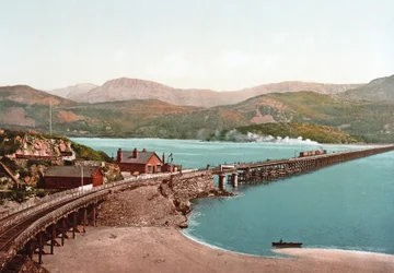 Cadair Idris és Barmouth Bridge, pub. 1900 körül
