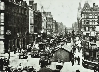 A New Bridge Street a Ludgate Circusra néz, London City, 1890