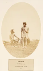 Sonthals, Aboriginal, Bhaugulpore Hills, The People of India, J. Forbes Watson, megjelent 1868-ban (albumnyomat)