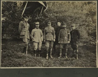 William Lawrence Bragg és Harold Roper Robinson másokkal, Vogézek, 1915