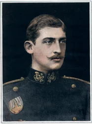 Ferdinánd román király (1865-1927) portréja.