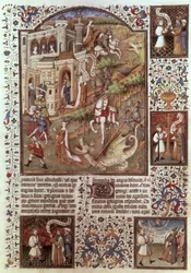 17294, fol 448 St. George killing Dragons