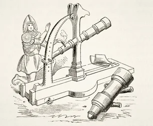 Egy 15. századi ágyú, William Hickman Smith Aubrey (1858-1916) Anglia nemzeti és hazai története című művéből, London, 1890 körül.