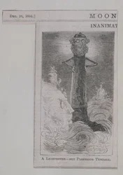 Világítótorony – nem Tyndall professzor, a Moonshine-től, 1884. december 20-án (fametszet)