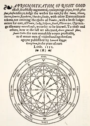 A helyes jó előrejelzése, Leonard Dygges, nyomta: Thomas Gemini, Blacke Friars, London, 1555