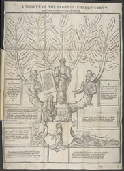 „A protestáns Petigrew bemutatója” illusztráció Thomas Stapleton „Staphylus apológiájából”