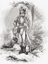 Egy nagy sólyomász, a régi Angliából: A Pictorial Museum, pub. 1847