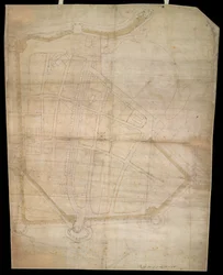 Portsmouth város erődítményeinek terve, 1545-1546 körül.