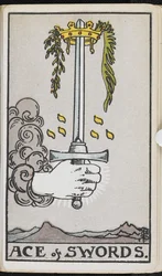 A kardok ásza, „A tarot kulcsa: egy titkos hagyomány töredékei a jóslás fátyla alatt. [Egy kártyakészlettel.]” című műből