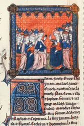 Adjunk hozzá 50 000 zsidó vént, Chronicles I, az Oscott Psalter, 1270 körül (vellum)