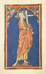 Adjon hozzá 50 000 f.7v Szent Pétert, az Oscott Psalterből, 1270 körül (vellum)