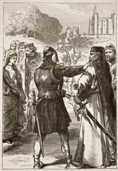 Gloucester hercegének letartóztatása, a Cassells Illustrated History of England illusztrációja (szépia fotó)