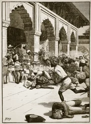 Benares Rajah letartóztatása, illusztráció a Cassells Illustrated History of Englandből (szépia fotó)