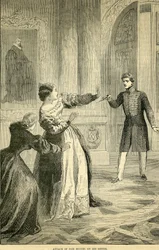 Don Miguel támadása nővére ellen, a Cassells Illustrated History of England-ből, 18571858