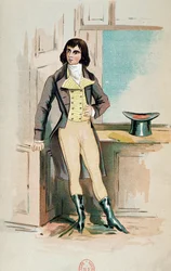 Beau Brummel (1778-1840) ifjúkorában (színes litó)