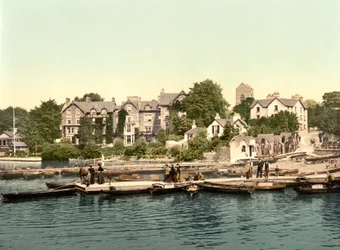 Csónakraszállás, Bowness (kézzel színezett fotó)