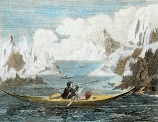 Egy grönlandi ember csónakja, 1779 körül (metszet)