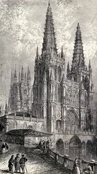A burgosi katedrális, Burgos, Spanyolország, Henry Edward Watts „Spanyolország: A spanyol történelem összefoglalása a mór hódítástól Granada elestéig, 711-1492” című, 1893-ban megjelent művéből