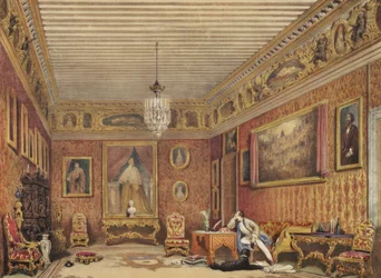 Byrons szoba a Palazzo Mocenigóban, Velencében (wc papíron)