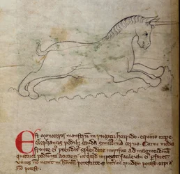 CCA-LitMs/D/10 fol. 2v Monoceros, a Bestiary-től