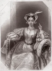 Francia Katalin (Katrin, VI. Károly és Isabeau lánya) (V. Henrik) (Ötödik Henrik krónikája története) in - „” Galerie des femmes de Shakespeare, a korai londoni művészek negyvenöt komoly portréjának gyűjteménye, gazdagítva kritikussal