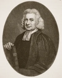 Charles Wesley, illusztráció: The Church of England: A History for the People, H.D.M. Spence-Jones, kocsma. 1910 körül (szépia fotó)