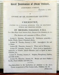 Michael Faraday (1778-1829) karácsonyi tájékoztató hat elemi kémia előadásához, 1827. december 3.