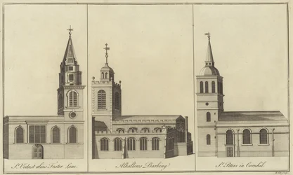 St Vedast, Foster Lane, Allhallows, Barking és St Peter templomok Cornhillben, Londonban