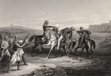 John Platt ezredest ölték meg a lázadók Mhow-ban, 1857. július 1-jén, az 1858-ban megjelent „The History of the Indian Mutiny” c.
