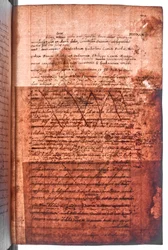 Cotton MS Faustina F III, f. 107r (átvilágítás)