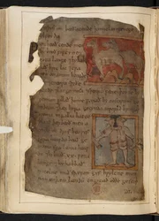 Pamut MS Vitellius A XV f.101v, Beowulf, a „Nowell Codex”-ből (tinta pergamenre)