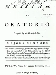 1742-ben megjelent Händel Messiás című kottájának borítója