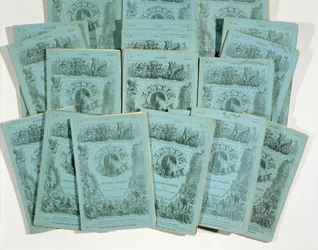 Borítók Charles Dickens (1812-70) Little Dorrit Monthly Issues of Little Dorrit című kiadványából, megjelent c. 1856