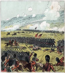 Krími háború (1853-1856): Az almai csata az orosz hadsereg és egy brit, francia és török koalíció között 20/09/1854-én. „Az almai csata”