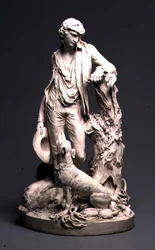 Derby juhászkutya, 1795 körül (porcelán keksz)
