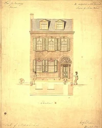 Terv a Haymarket-i Kis Színházhoz, 1800 körül (akvarell, papír)