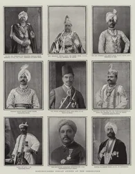 Tisztelt indiai vendégek a koronázáson, illusztráció a The Graphicból, 1902. június 28.