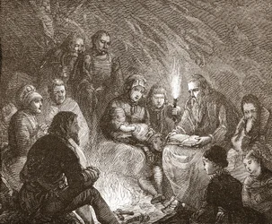 Holland protestánsok rejtőzködnek, illusztráció: James Aitken Wylie (1808-1890) A protestantizmus története című könyvéből, pub. 1878