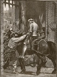 Edinburgh Flodden után, illusztráció a Cassells Illustrated History of Englandből (szépia fotó)