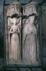 Thomas Fitzalan, Arundel 5. grófjának és feleségének, Beatrice-nek a képmása a Fitzalan-kápolnában (alabástrom)