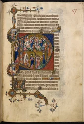 Egerton MS 3277, f.123r, Nagy történeti kezdőbetű 