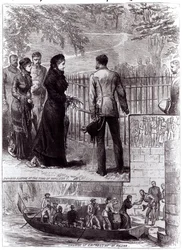 Jenő császárné meglátogatja I. Napóleon sírját a Szent Ilonán, 1880