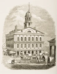 Faneuil Hall, Boston, 1870 körül, a Religious Tract Society által 1876-ban kiadott 