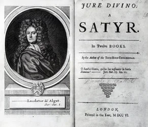 Daniel Defoe: Jure Divino: A Satyr címlapja és címlapja, 1706